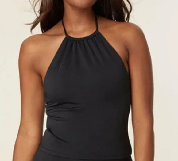 Andie Other - NWT Andie Women's The Baja Halter Tankini Bikini Swim Top Eco-Nylon Black Size S